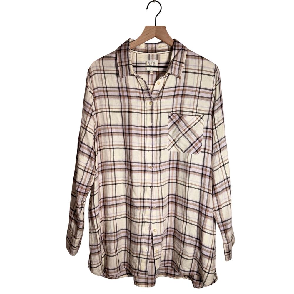 FAT FACE classic lightweight button up plaid cabincore chessie style shirt 14